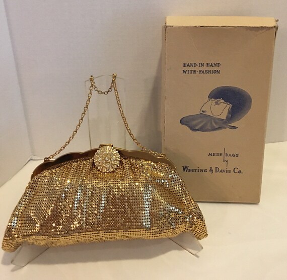 Vintage Whiting & Davis Gold Mesh Evening Bag - image 1