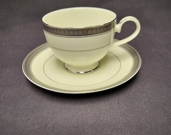Mikasa " Palatial Platinum" Teacup and Saucer New