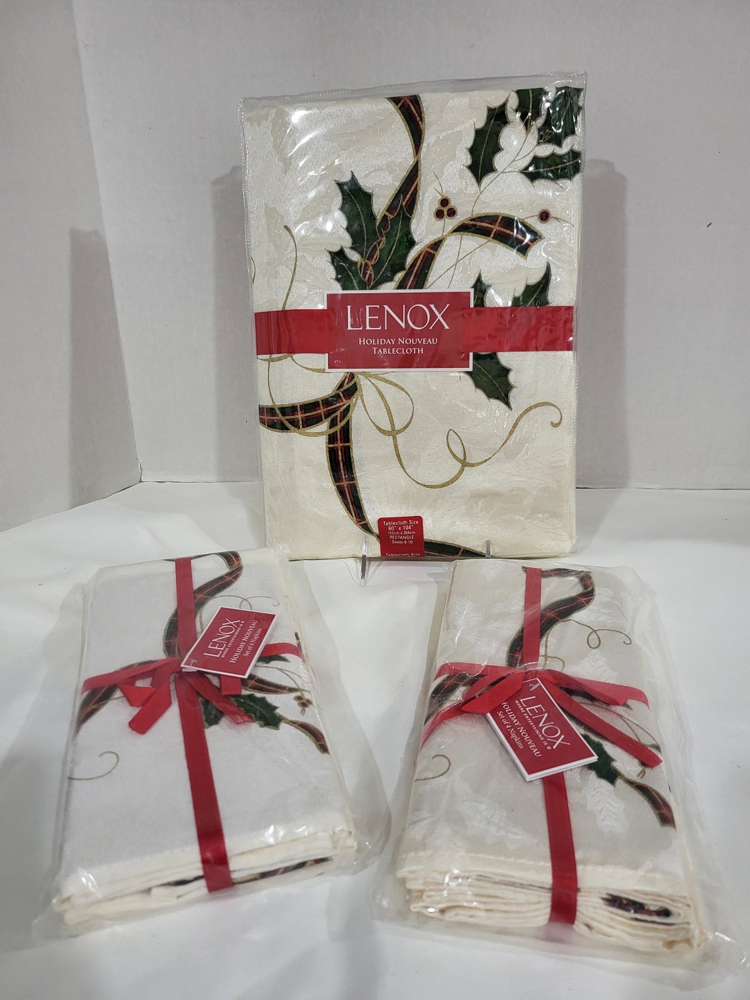 Lenox Holiday Nouveau Tablecloth and 2 Packages of 4 Napkins Etsy