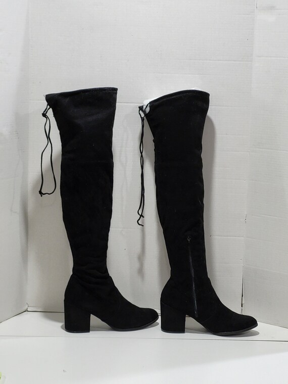 Unisa Ladies Black Fabric Boots, Size 10 - image 2