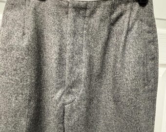 Vintage Comme des Garçons 100% Wool Gray Pants Japan Made with Small Hem Slit. EUC
