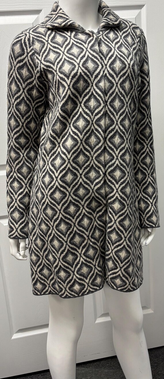 Sigrid Olsen Geometric Wool Blend Jacket Gray Whi… - image 1