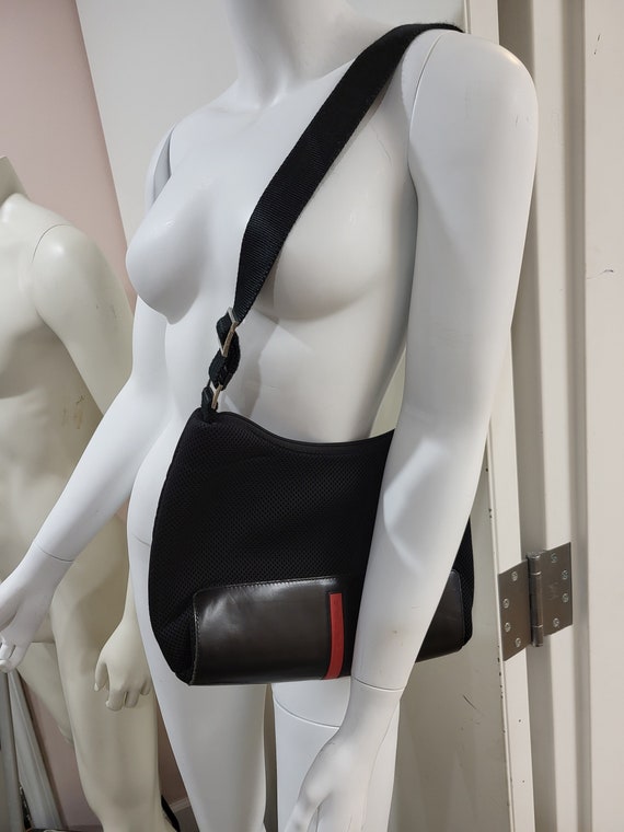 Prada Black Neoprene Adjustable Strap Handbag - image 2