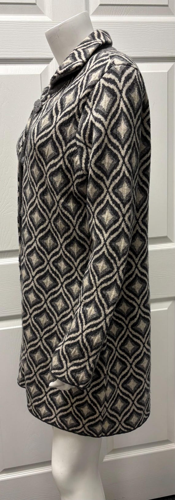 Sigrid Olsen Geometric Wool Blend Jacket Gray Whi… - image 10