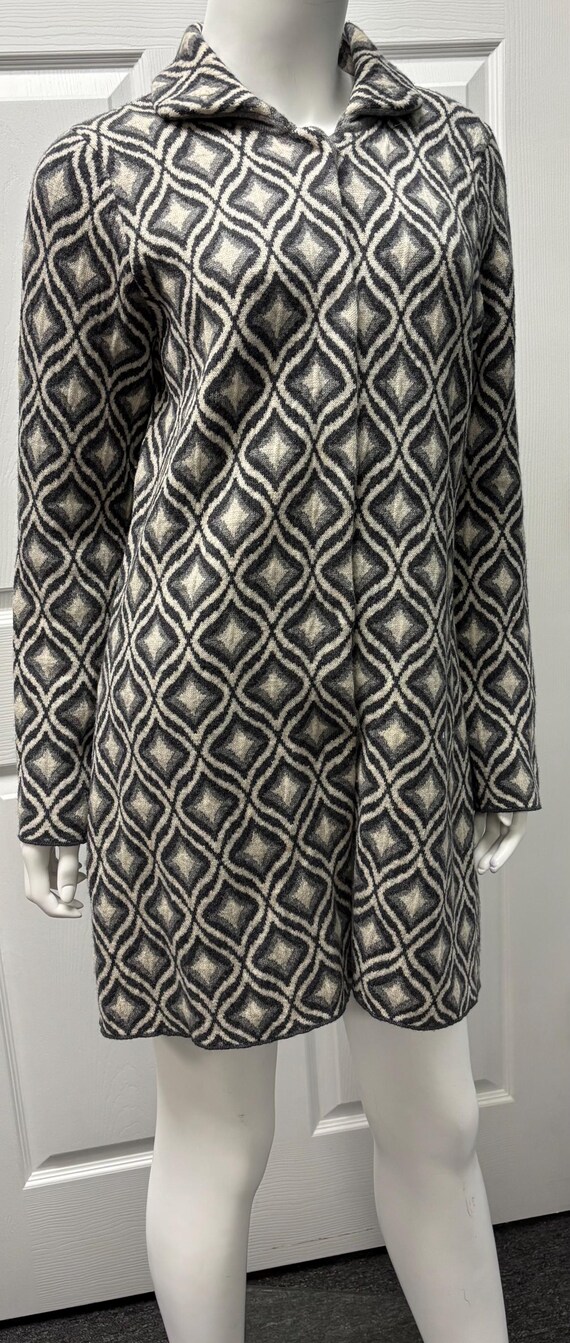 Sigrid Olsen Geometric Wool Blend Jacket Gray Whi… - image 7