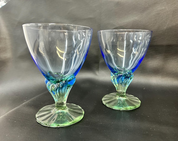 Bormioli Rocco Bahia Bi-Color Cooler Glass. Set of 2. EUC