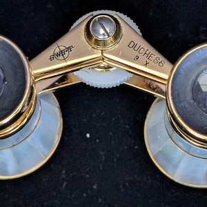 Vintage Swift Duchess 3X Opal & Gold Color Binoculars -made in