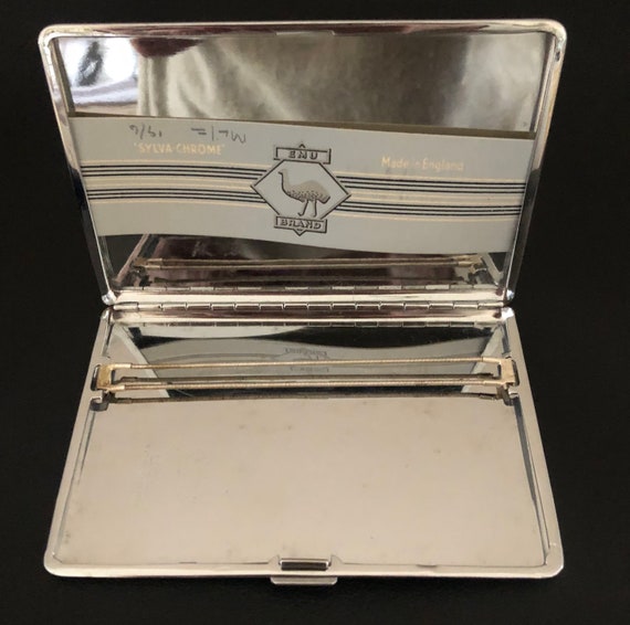 emu brand cigarette case Vintage EMU Brand Chrome Cigarette Case England