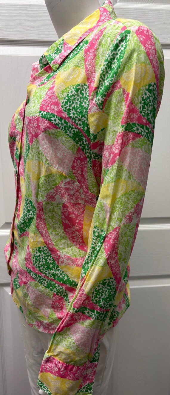 Lilly Pulitzer Patchwork Print Button Down Shirt … - image 10