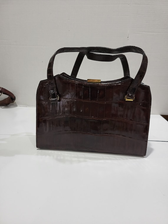 Vintage 1950's Bellestone Alligator Handbag - image 1