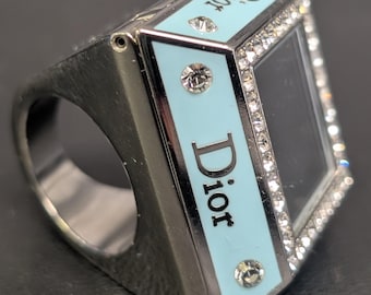 Signed CHRISTIAN DIOR Vintage PRINCESS Ring With Enamel and