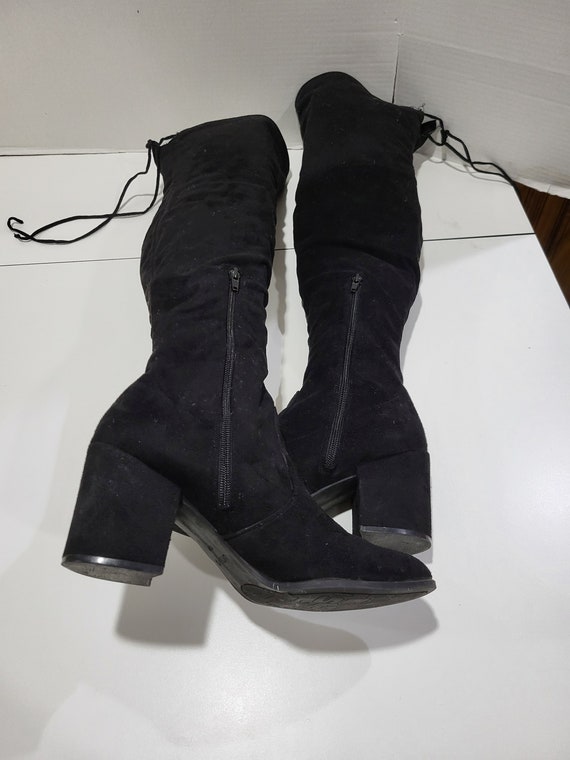 Unisa Ladies Black Fabric Boots, Size 10 - image 6