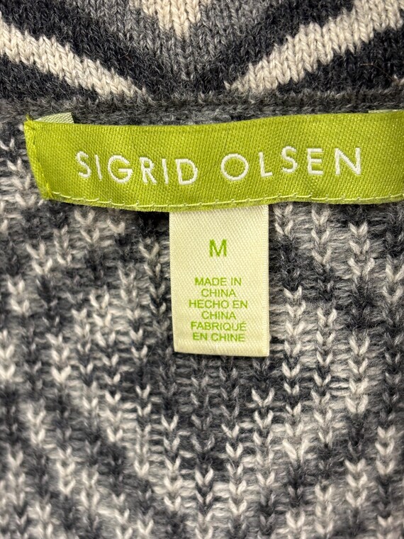 Sigrid Olsen Geometric Wool Blend Jacket Gray Whi… - image 5