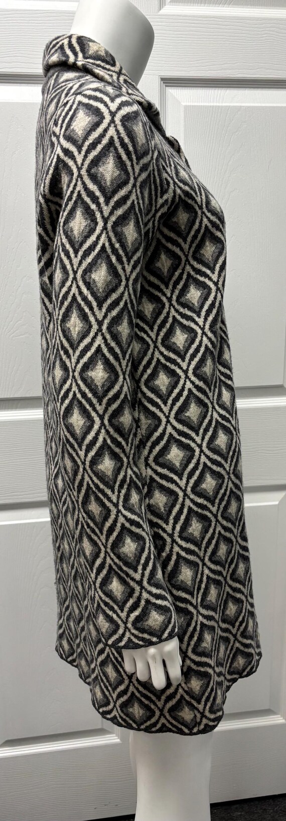 Sigrid Olsen Geometric Wool Blend Jacket Gray Whi… - image 4