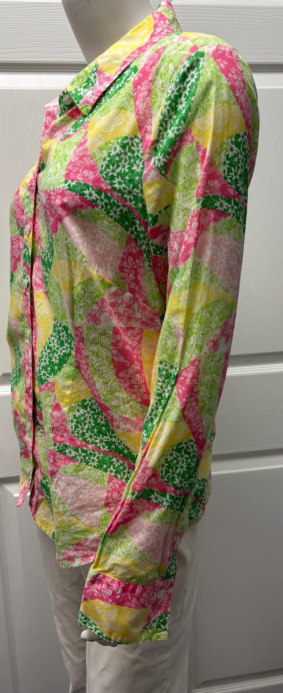 Lilly Pulitzer Patchwork Print Button Down Shirt … - image 17