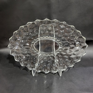Vintage Fostoria American Glass Cubist Oval Serving Platter,  Used