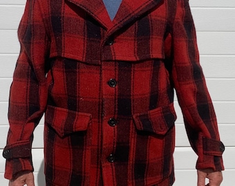 Filson Wool Hunting Jacket, Charcoal Gray Moleskin Lined, Y2K