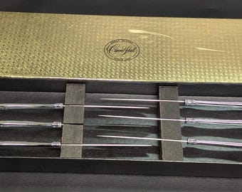 Set Of 6 Vintage Steel Stainless Steel Steak Knives- Carvel Hall