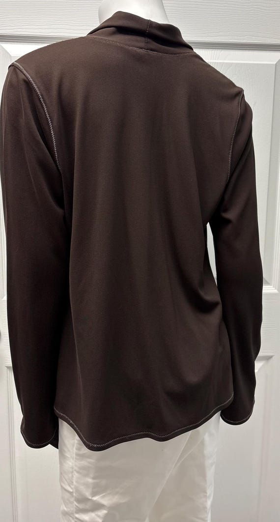 Sigrid Olsen Brown Open Front Cardigan Jacket L –… - image 14