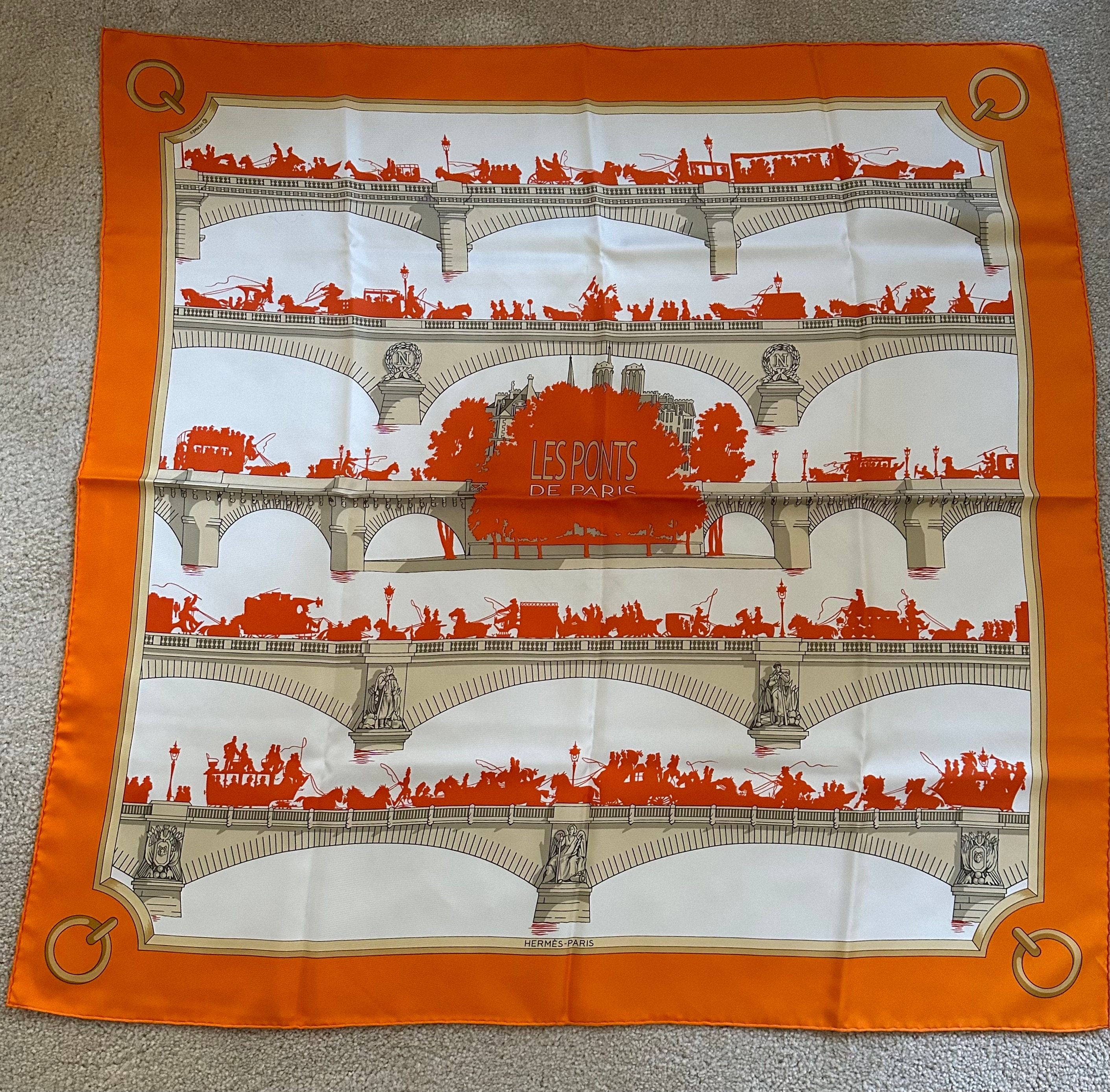 【HERMES】エルメススカーフ LES PONTS DE PARIS パリの橋 Vintage Hermes Silk Scarf Les Ponts De Paris New - Etsy