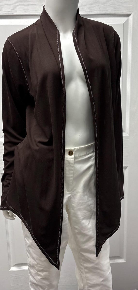 Sigrid Olsen Brown Open Front Cardigan Jacket L –… - image 12