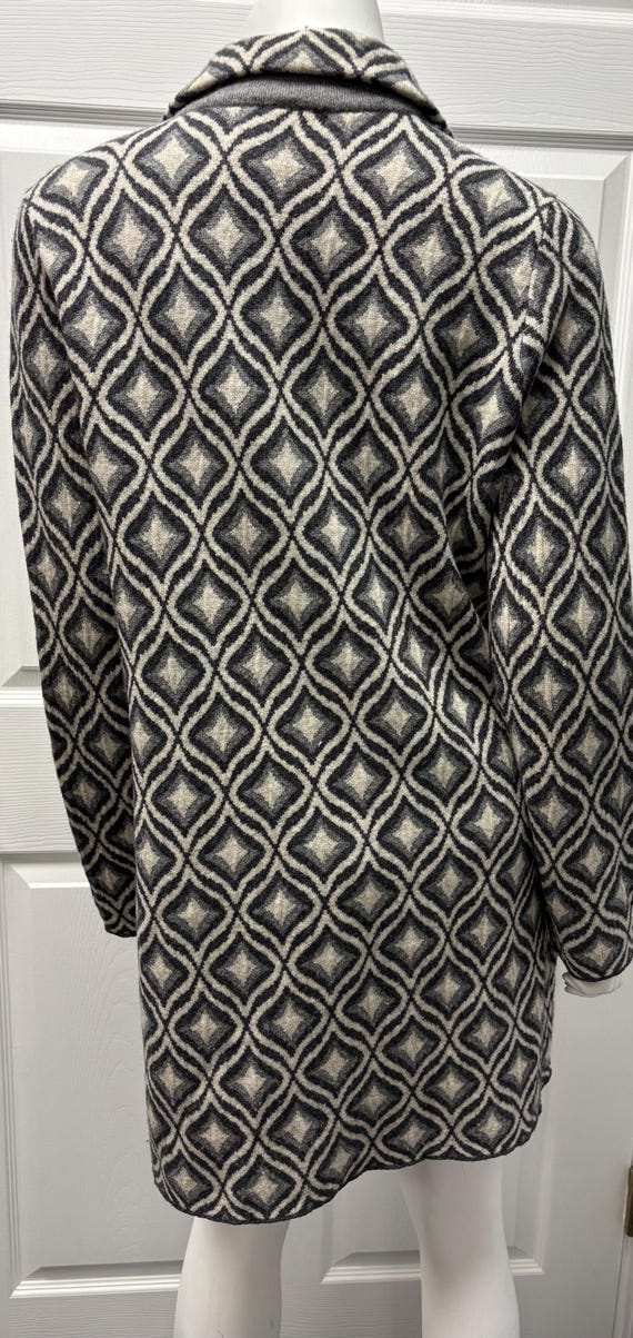 Sigrid Olsen Geometric Wool Blend Jacket Gray Whi… - image 2