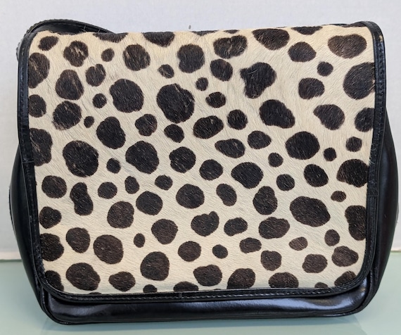 Animal Print Black Leather Brizzolari Crossbody Purse