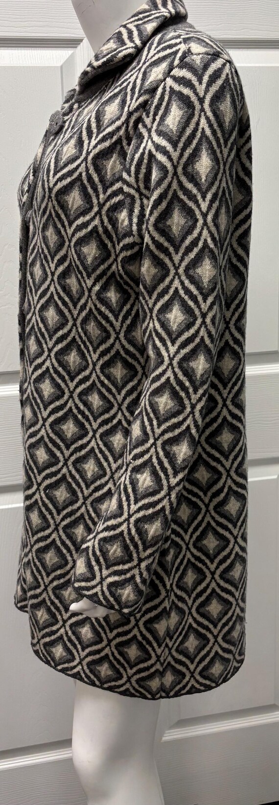 Sigrid Olsen Geometric Wool Blend Jacket Gray Whi… - image 15