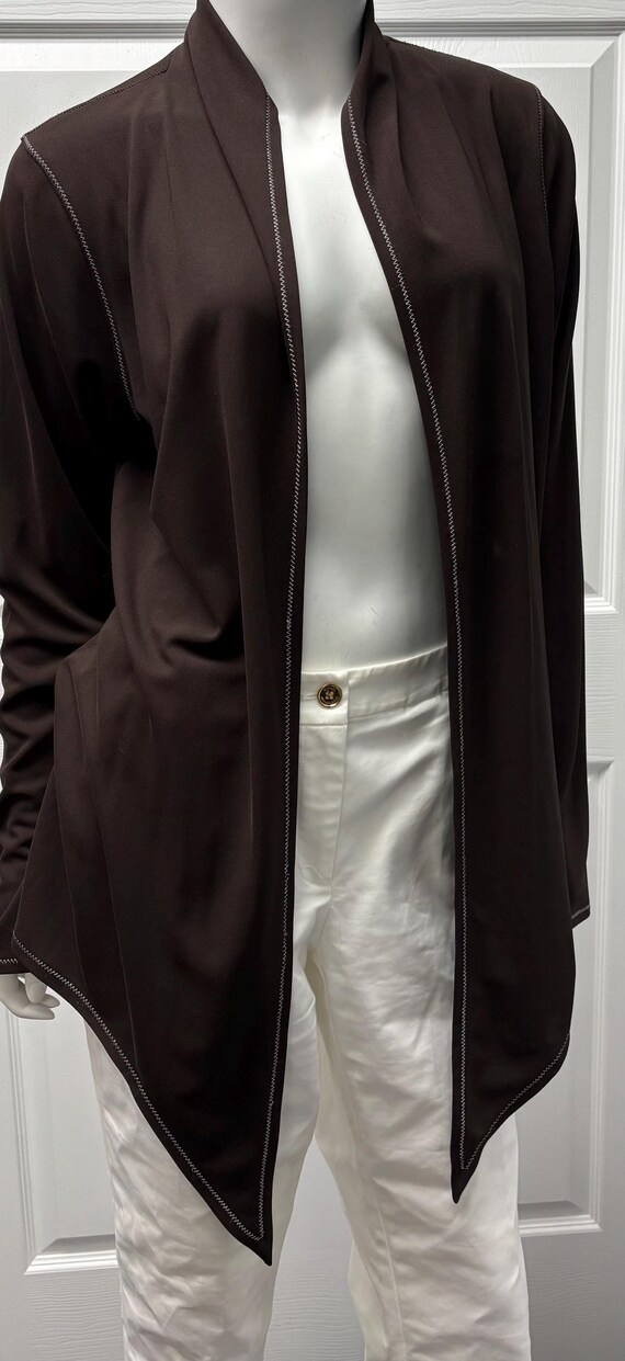 Sigrid Olsen Brown Open Front Cardigan Jacket L –… - image 8
