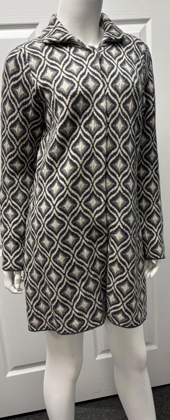 Sigrid Olsen Geometric Wool Blend Jacket Gray Whi… - image 16