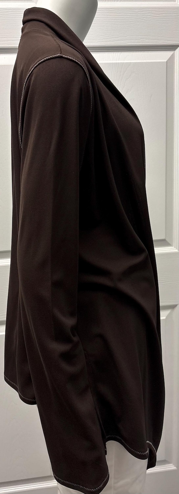 Sigrid Olsen Brown Open Front Cardigan Jacket L –… - image 13