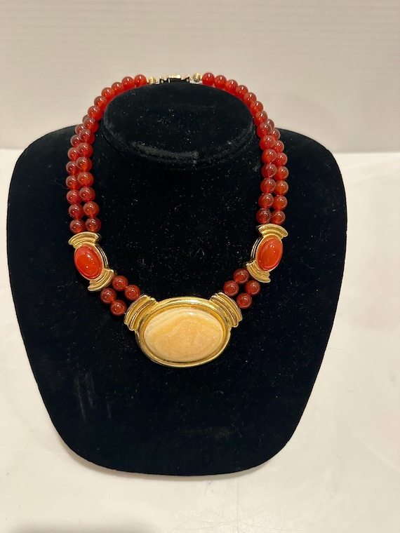 Vintage FRANCESCA ROMANO 1980’s Carnelian Necklace