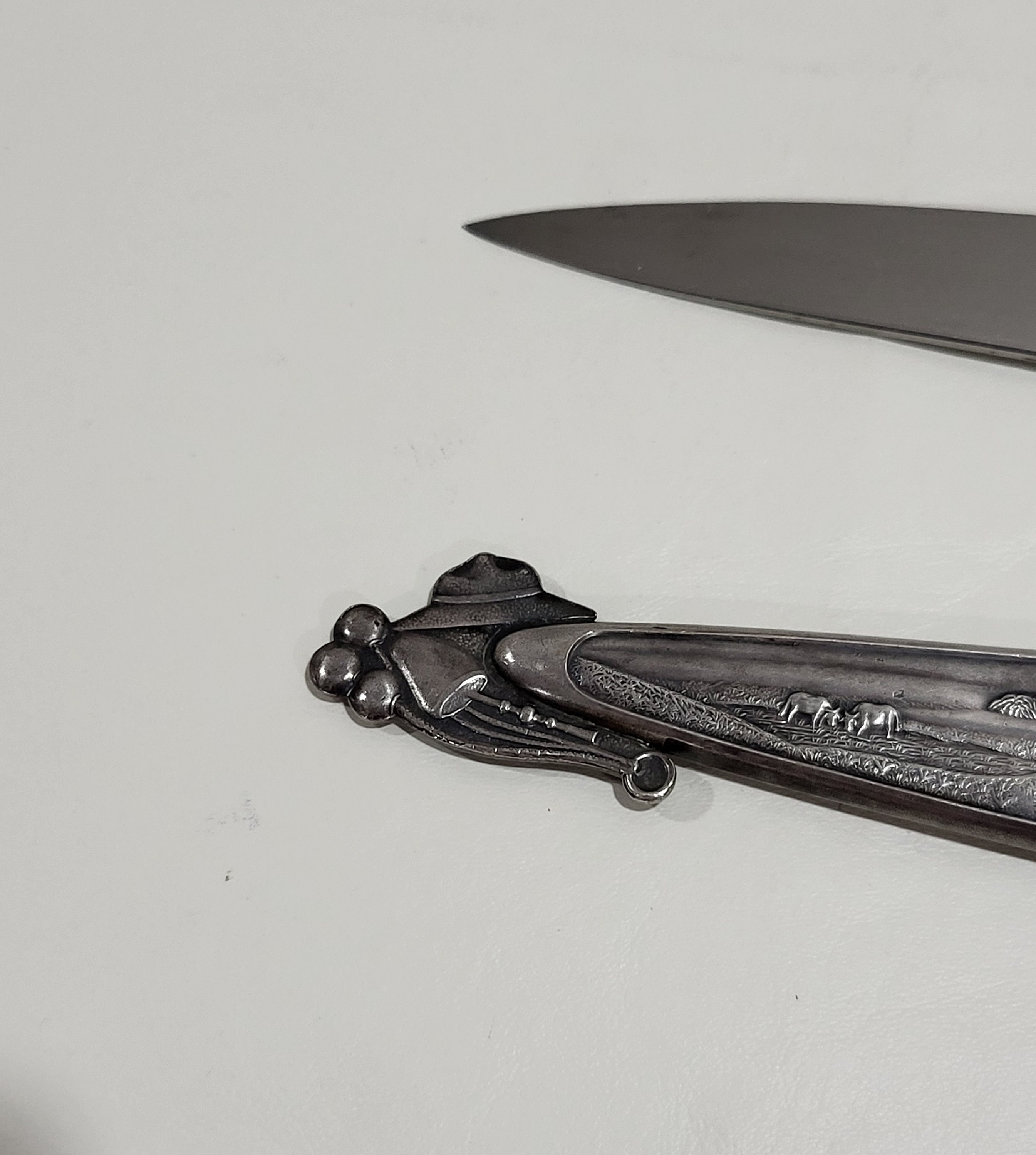 Vintage Elmo Inox Gaucho Knife /w Silver Scabbed Horses