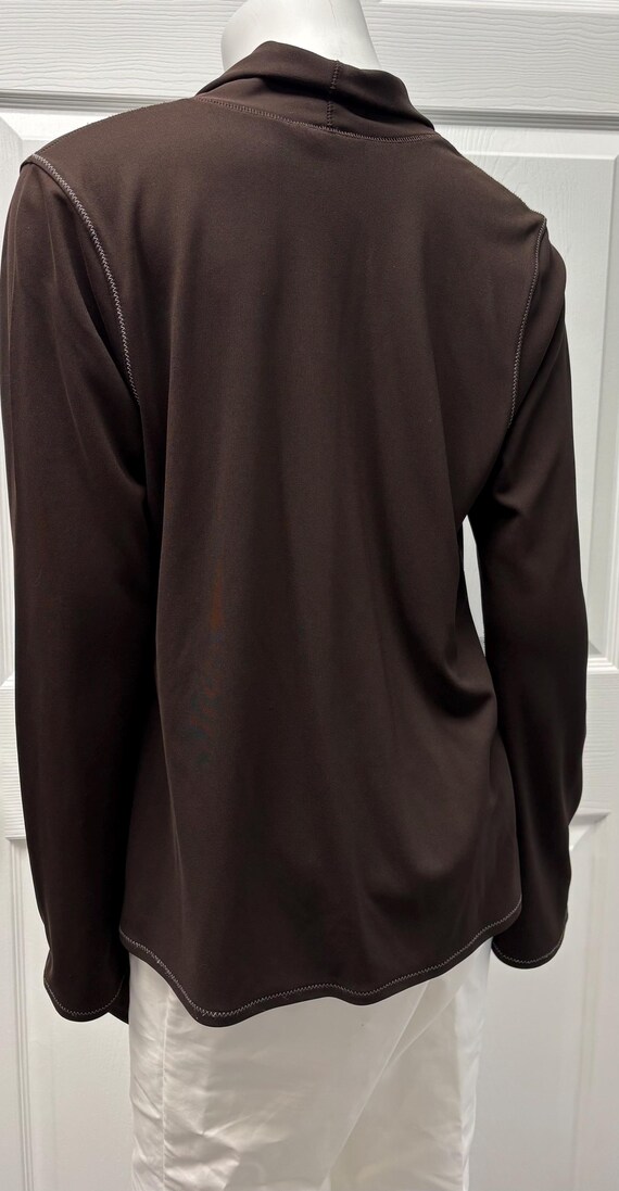 Sigrid Olsen Brown Open Front Cardigan Jacket L –… - image 6