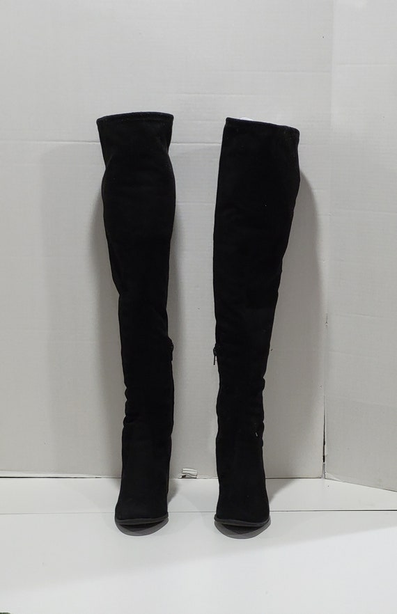 Unisa Ladies Black Fabric Boots, Size 10 - image 1