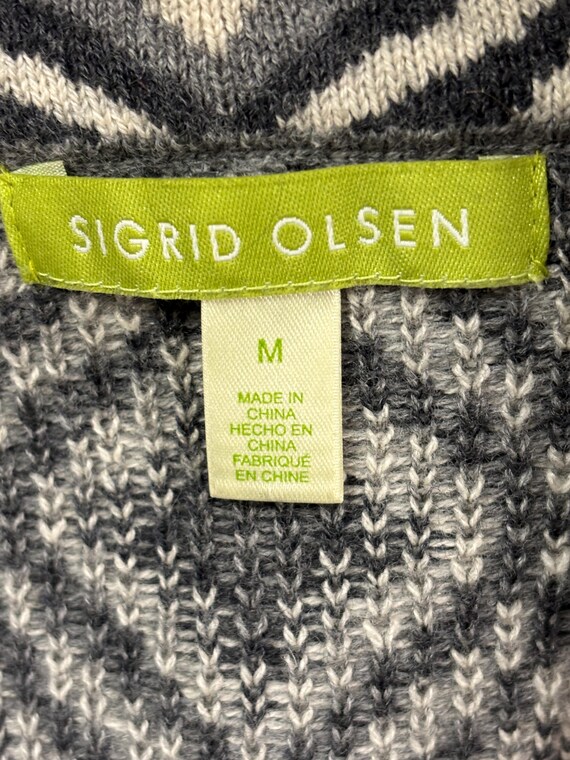 Sigrid Olsen Geometric Wool Blend Jacket Gray Whi… - image 11