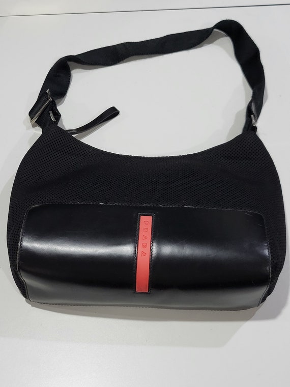 Prada Black Neoprene Adjustable Strap Handbag