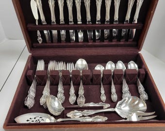 Baroque Rose Flatware  by 1881 Rogers Oneida, 60 pieces