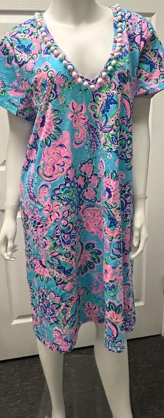 lilly pulitzer pink and blue dress Rissy Midi Dress main image 0