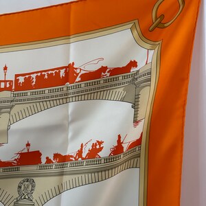 Foulard Hermès Les Ponts De Paris 1ère édition 1952 - Soie Verte - Occasion Rare Et Collector