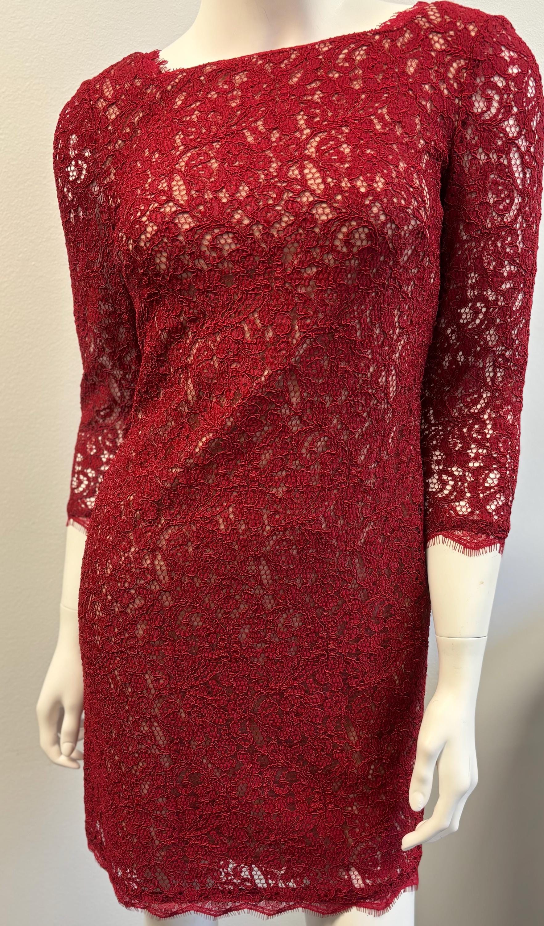 Adrianna Papell Red Lace Mini Sheath Dress Womens 2P 3/4 Sleeve Formal  Cocktail Dress. EUC - Etsy