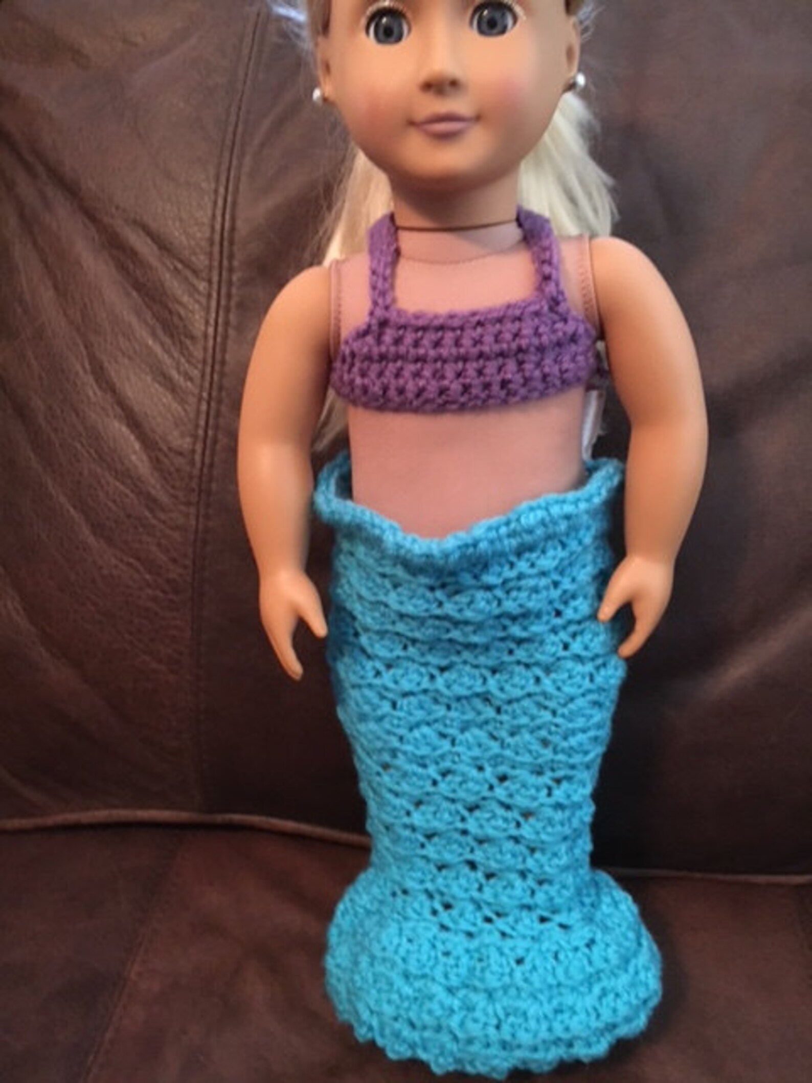 Mermaid Crochet Costume for 18 Doll American Girl Doll Etsy