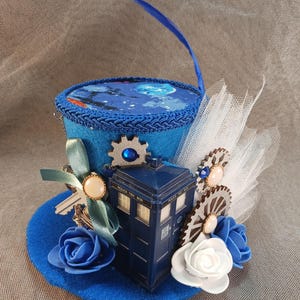 Blue Space Galaxy Small/Mini Doctor Who Top Hat