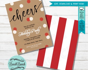 Christmas Cheers Holiday Party Invitation #015