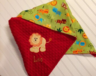 Manta personalizada del bebé-Jungle-León-Elefante-Giraffe-Blanket-Minky manta del bebé- manta personalizada-niños regalo de la ducha del bebé