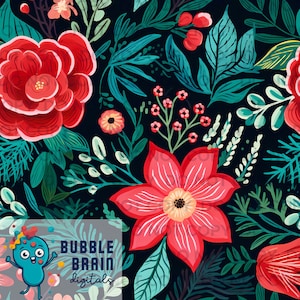 Christmas Floral Seamless Pattern File
