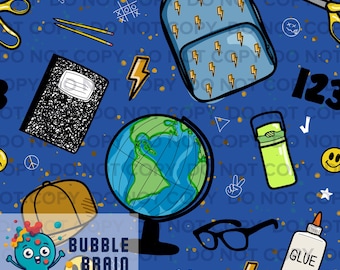School Supplies Seamless Pattern File