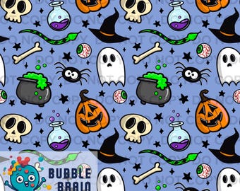 Classic Halloween Hand-drawn Seamless Pattern File