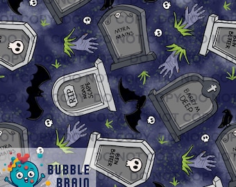 Funny Tombstones Halloween Seamless Pattern File