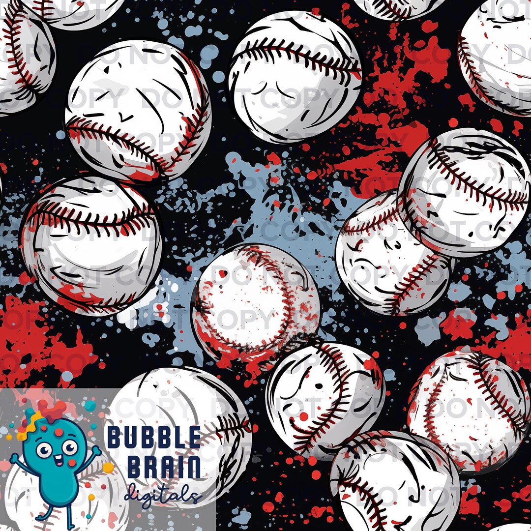 Baseball Seamless Pattern File - Etsy
